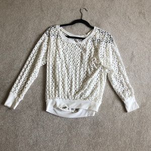 Cream holey top